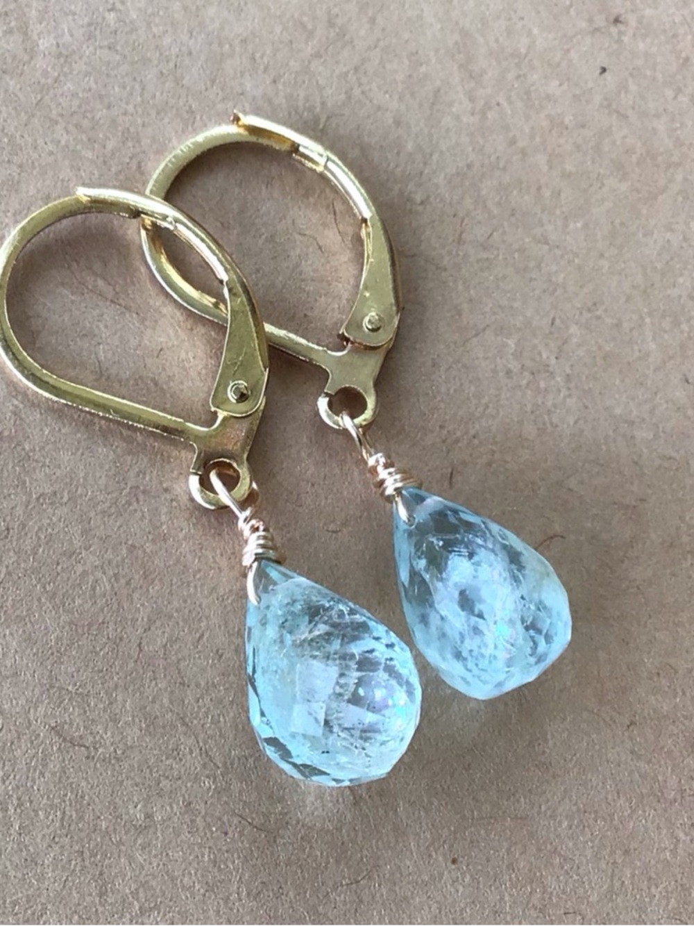 Sundance Charm Aquamarine Earrings Gold Plated 24k